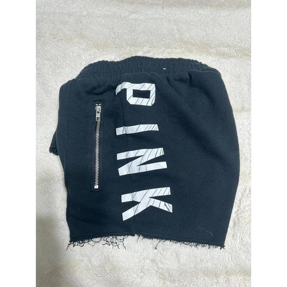 Victoria's Secret PINK Black Sweat Shorts – XS, Zipper Pockets